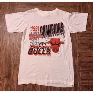 Vintage 1991 Chicago Bulls NBA World Champions Sz M T-Shirt Single Stitch